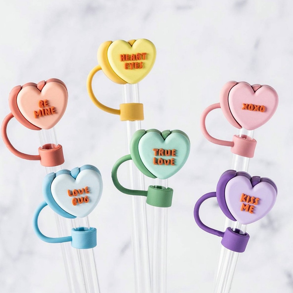 Valentine’s Day Straw covers for Stanley cup straws set of 6 NEW